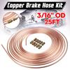 25ft Braided Front Break Hose Copper Nickel 3/16''OD Roll Coil Brake Lines Tubing Kit Fittings Patrol Brake Line Pipe