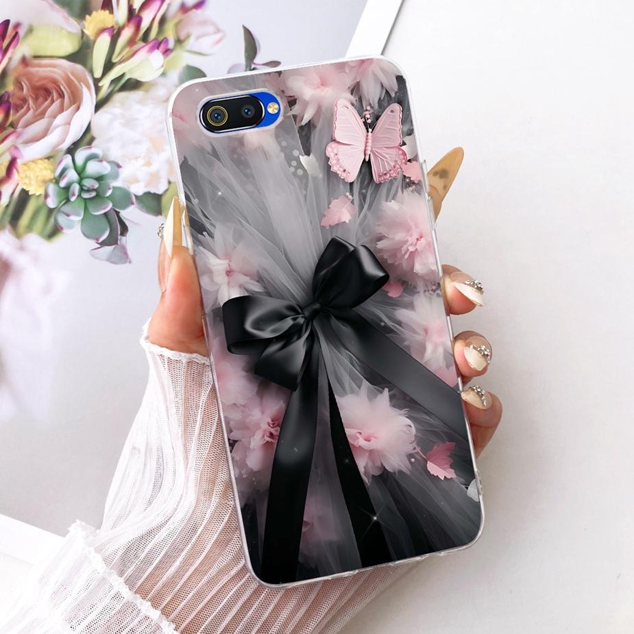 For Oppo A1k Case CPH1923 Luxury Flowers Butterfly Painted Cover Soft Silicone Case For Realme C2 RMX1941 OppoA1k RealmeC2 Shell