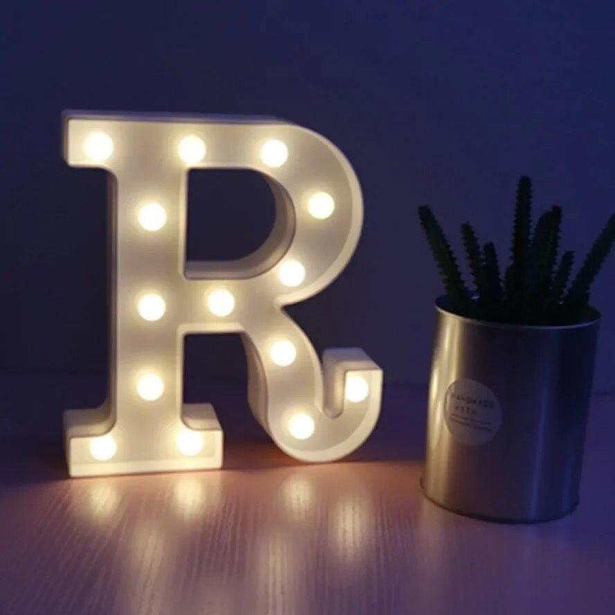 Alphabet Letter LED Lights Luminous Number Lamp Battery Warm Night Light for Home Wedding Birthday Christmas Party Decoration