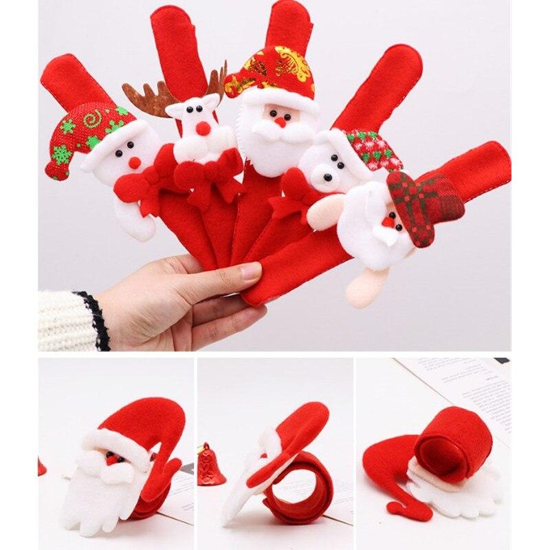 1 шт. бронзовые рождественские подарки, рождественский браслет, игрушки для взрослых и детей, Санта-Клаус, снеговик, лось, поглаживание, круг, кольцо