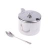 Practical Stainless Steel Sugar Bowl With Handle Lid Spoon Dustproof Waterproof Seasoning Jar Kitchen Restaurant Spice Container