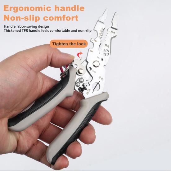 Многофункциональный инструмент для зачистки проводов, щипцы для резки кабеля, плоскогубцы с нескользящей ручкой, плоскогубцы для электрика, инструменты для зачистки кабеля