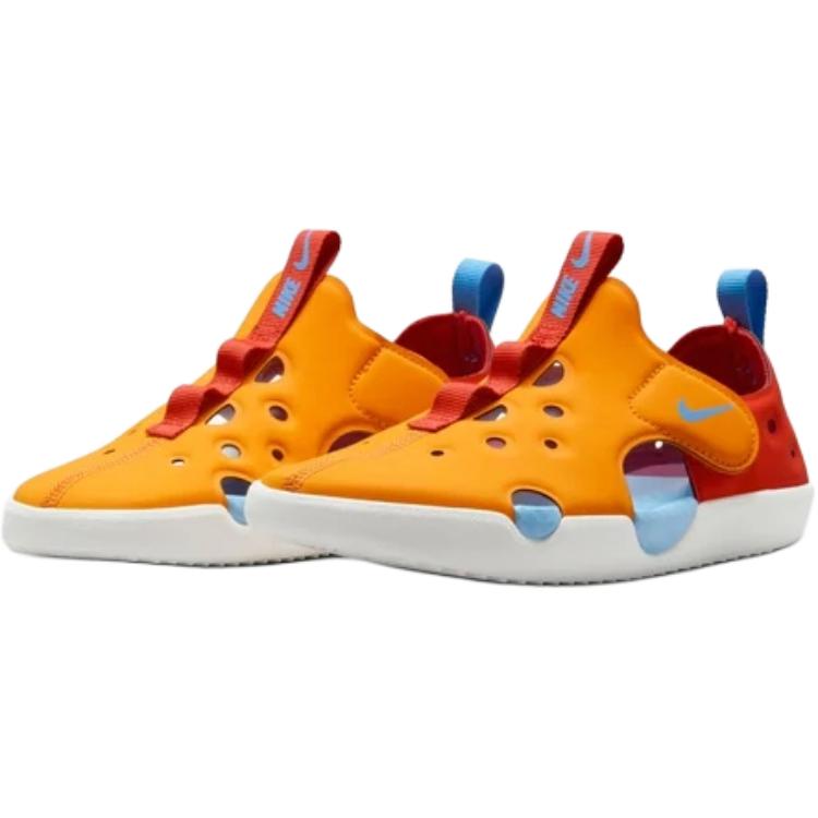 Nike Sunray Protect 4 PS Orange Peel Picante Red Kids Sneakers University-Blue HF6277-800