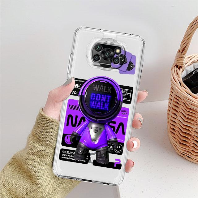 Роскошный прозрачный чехол с рисунком астронавта для Xiaomi Mi Poco X3 NFC M3 Pro F3 F1 11 Lite 12 Redmi Note 10 9S 8 7 9, мягкий чехол для телефона