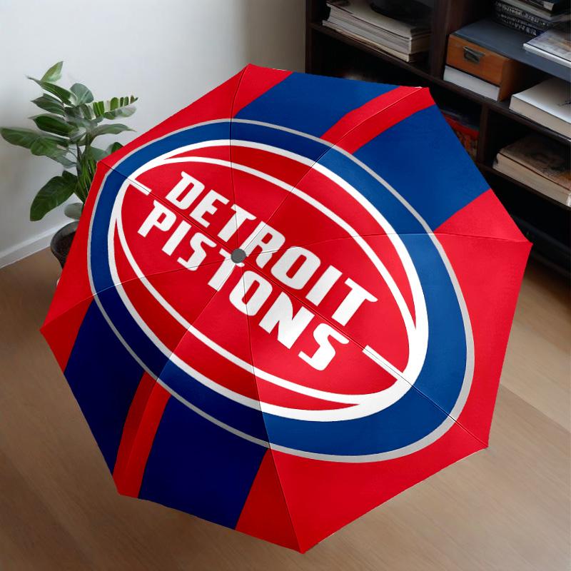 Detroit-Pistons Logo Umbrella 8-Frame for Travel, Camping, Casual Lightweight Portable Umbrella, Essential for Every Family Holidays Gift
