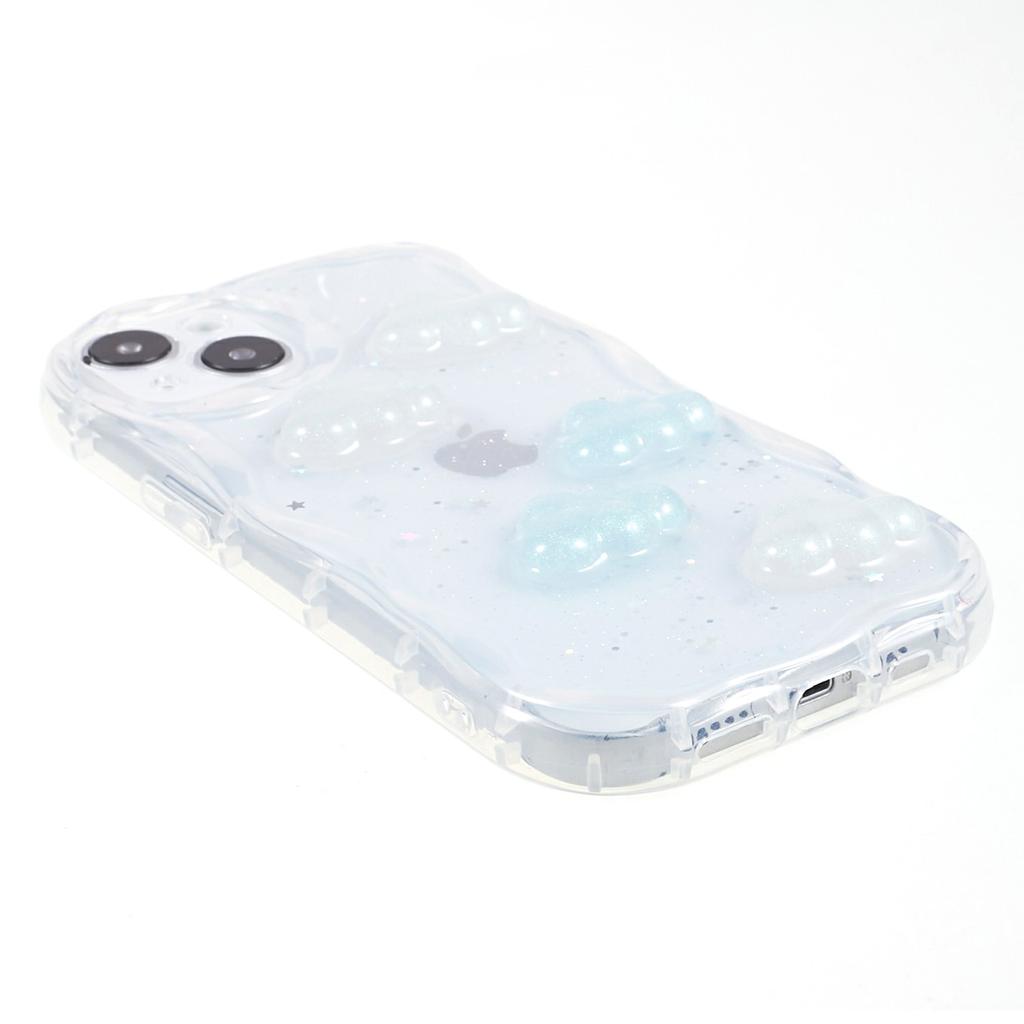 Back Cover for iPhone 13 6.1 inch,3D Butterfly/Cloud Pattern Epoxy TPU Phone Case