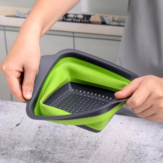 Складная корзина для слива с быстрым сливом, термостойкая, без содержания бисфенола А, кухонный дуршлаг для фруктов и овощей с ручками