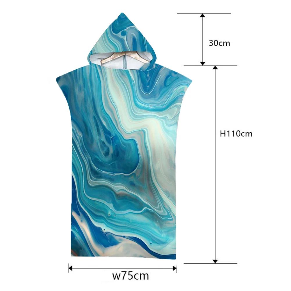 Surf Poncho Changing Towel Microfiber Fabric Water Sports Hooded Robe Adult Child Beach Blanket Bath Swim Quick Tie-Dry Wetsuit