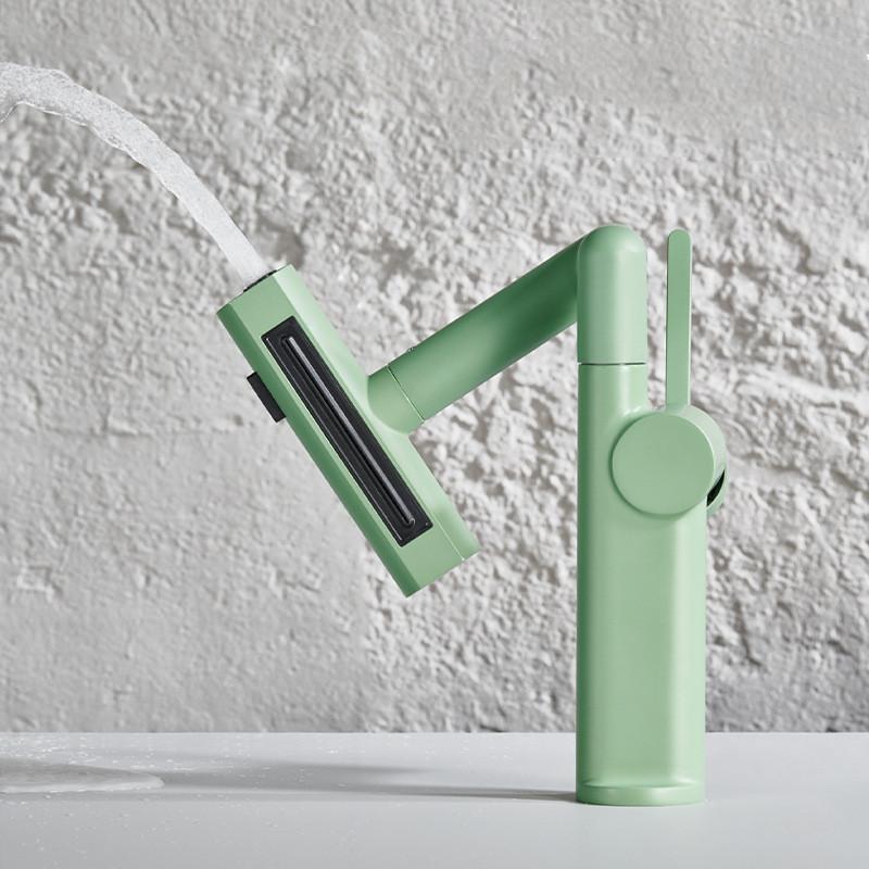 Tuqiu Green Rainfall Basin Faucet Bathroom Sink Faucet Multi functions Rotation Sink Faucet Basin Tap Hot Cold Mixer Tap Crane