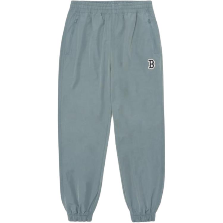 MLB Base Logo Knitted Sweatpants Unisex Gray Moderate Cuffed Pants 3AWPB0124-43GRS