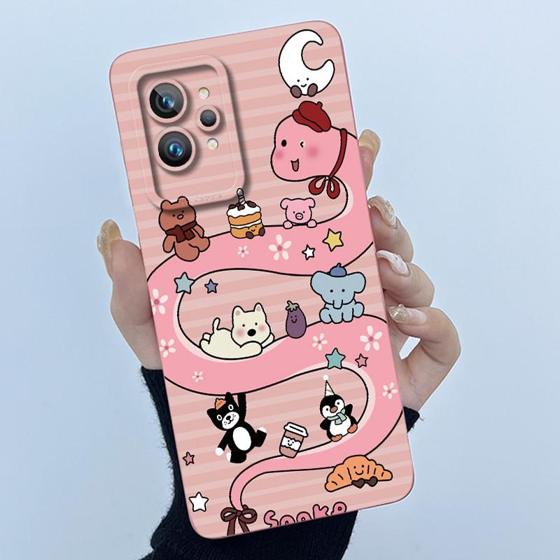 Case For Realme GT 2 Pro 5G RMX3301 Cover For OPPO Realme GT2 Pro Case Simplicity flower Soft Silicone Shockproof Phone Funda