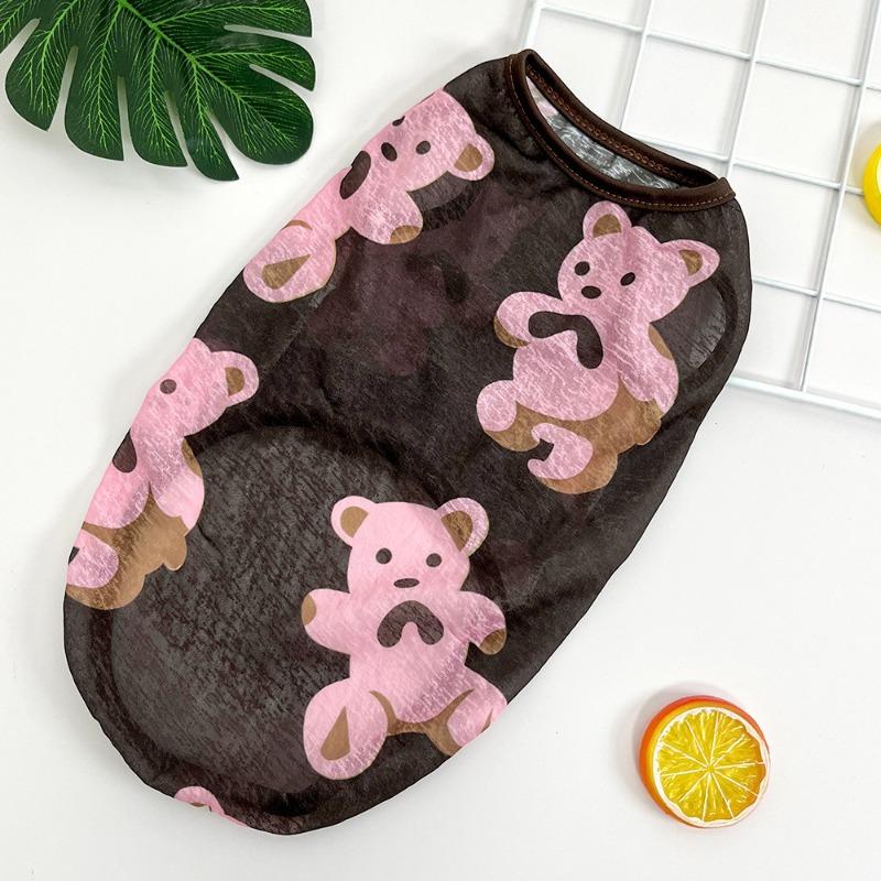 Большая собака Домашнее животное Лето Кошка Жилет Одежда Товары для собак и кошек Большая медведица Принт Коджи Меховая одежда