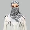 1Pc Fashion Thin Desert Plaid Print Square Headscarf Arabic Outdoor Mask Hijab Women Veil Unisex Tassel Shawl Unisex Scarf