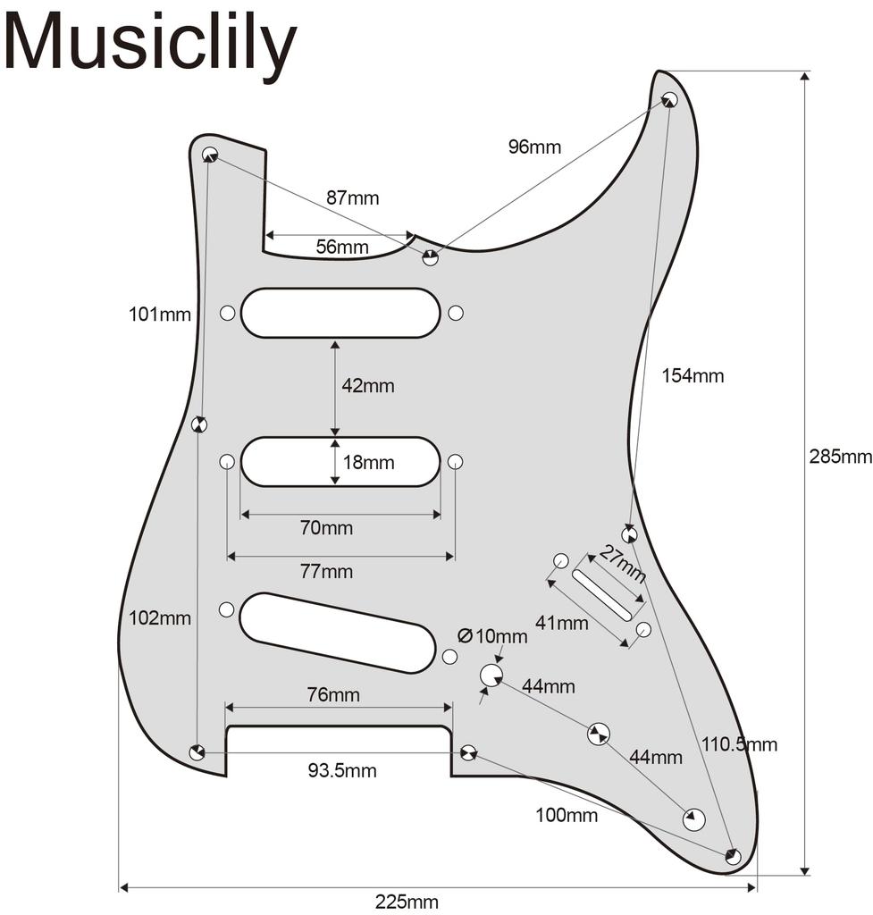 Musiclily Ultra 8 отверстий SSS Стратокастер 50-х годов Пикгард Анодированный алюминий Сделано в Китае для Squier Classic Vibe SQ CV 50s Reissue Vintage Strat Electric