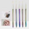 5Pcs/Set Acrylic French Stripe Nail Art Line Painting Pen 3D Tips Manicure Slim Line Drawing Pen Uv Gel Brushes Painting Tools