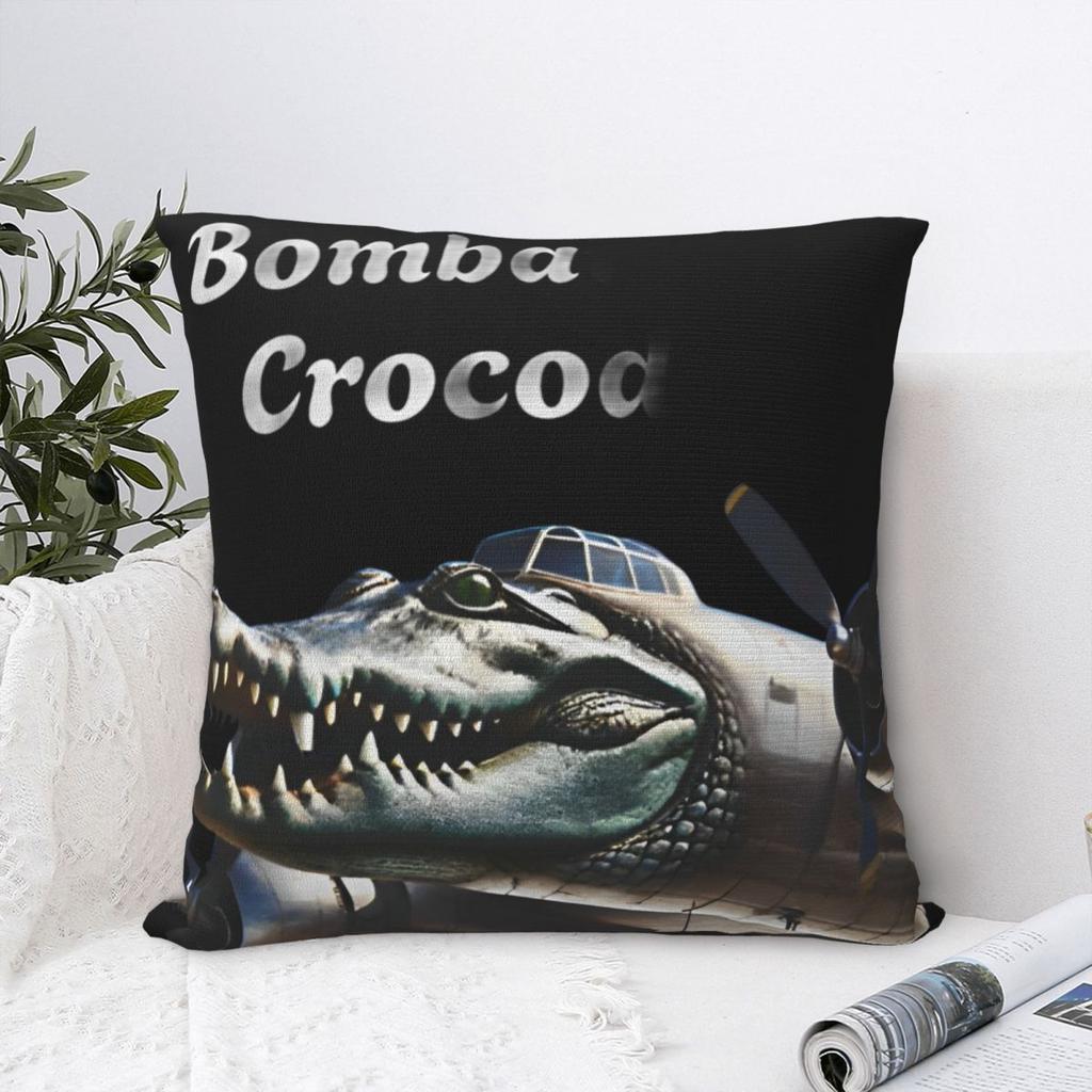 Мозговая гниль Bombardiro Crocodilo Наволочки Итальянский Мем Чехол для подушки Потрясающий Декор Наволочка для дома 45x45см