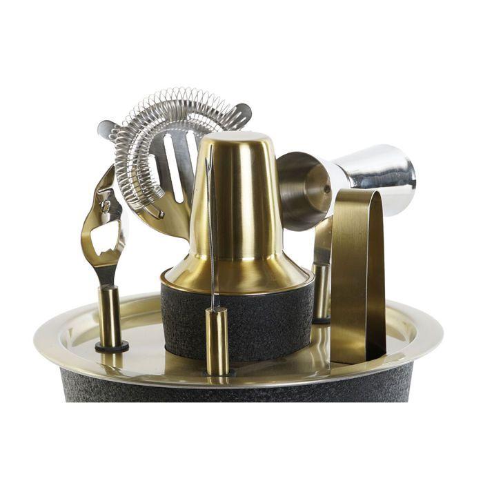 Coffret cocktail - DKD HOME DECOR - 7 pièces - Acier inoxydable - Noir - Design loft