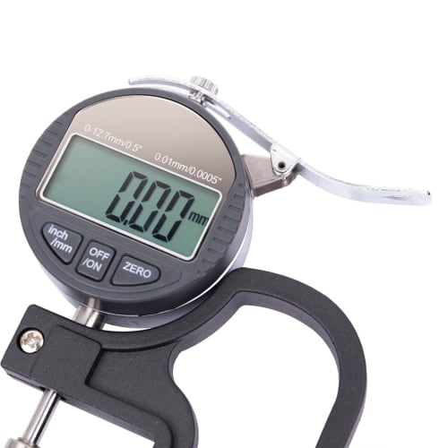 HFS (R) Digital Thickness Gauge with 0.01mm Accuracy, 0-10mm Measurement Range, and 0.01mm/0.001mm Resolution