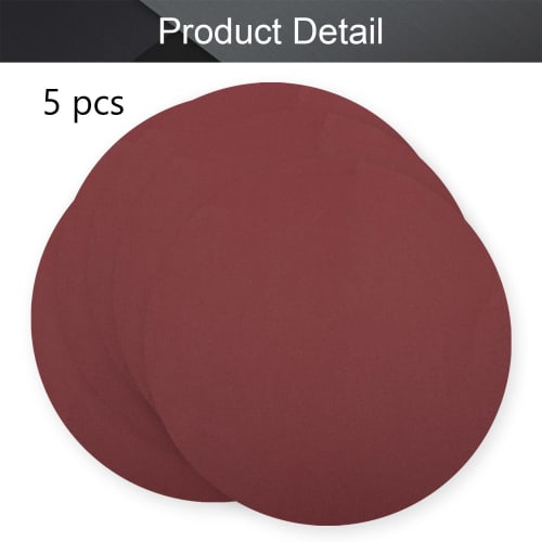 Utoolmart PSA Sanding Discs, Adhesive Sanding Sheets, 240# Grit, 250mm Disc Diameter, Pack of 5, Aluminum Oxide Particles, No Holes, Waterproof Sandin
