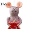 Soft Wool Felt Animal Figurines Christmas Mouse Ornament, Handmade Felted Hanging Decoration, Charming Window Displays Cute Knitting Doll for