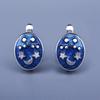 Fashion Blue Womens Earrings Exquisite Enamel Star Moon Shaped Earrings Handmade Enamel Jewelry Christmas Gift