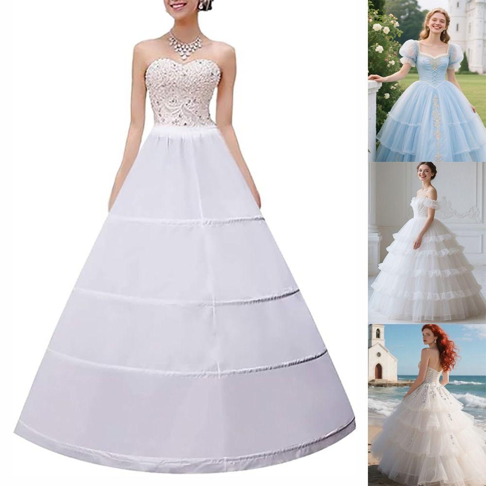 Юбка-кринолин с 4 обручами, длинная, новые аксессуары для платья с цветами