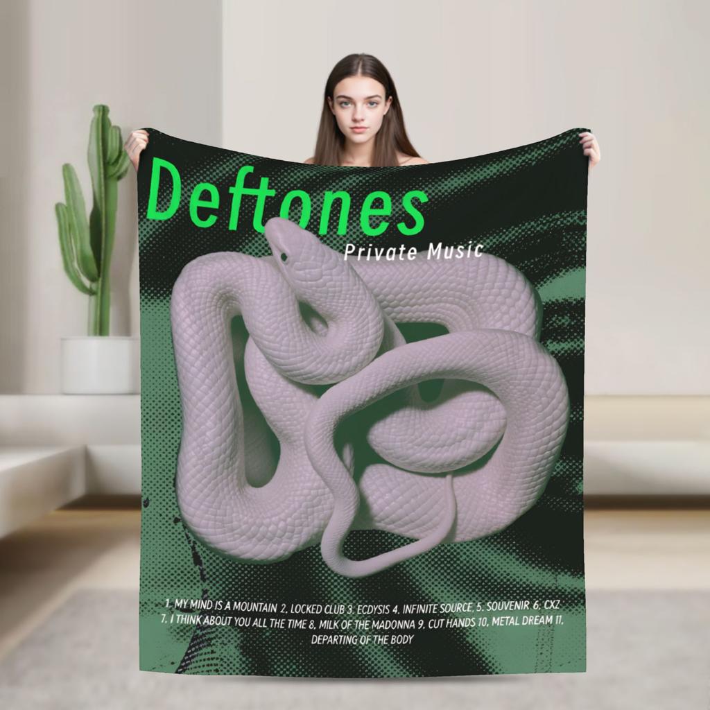 Deftones Металлическая группа Теплое мягкое одеяло Пикник Плюшевый плед Узор Диван Кресло Фланелевая покрывало Покрывало для дивана-кровати