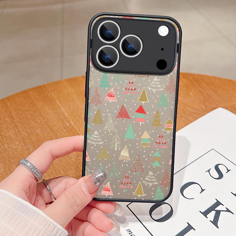 Мультяшный Чехол для Телефона Рождественская Елка Дед Мороз для iPhone 17 Pro Max Funda iPhone 16 Pro Max 13 15 14 Air 16e Матовый ТПУ Чехол Подарок