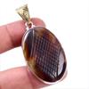Natural Montana Agate Gemstone 925 Solid Sterling Silver Jewelry Pendant 2" M5J59