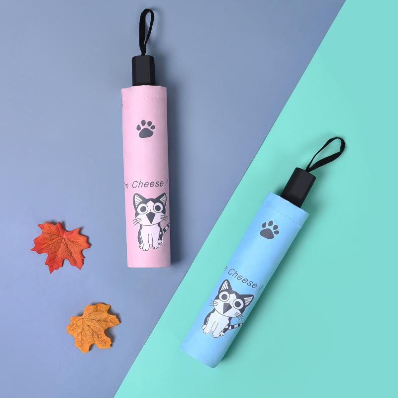 2023 складные зонты с рисунком котов из мультфильмов, детский зонт от дождя, анти-УФ-зонт для девочек и мальчиков, зонтик с кошачьими когтями, подарок