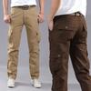 2025 Новые мужские брюки-карго с несколькими карманами, свободные прямые рабочие брюки для улицы, военные брюки большого размера для мужчин