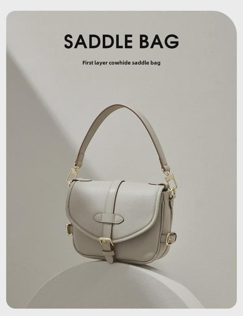 Сумка-седло из коровьей кожи Niche: Ретро-модная маленькая квадратная сумка-мессенджер через плечо