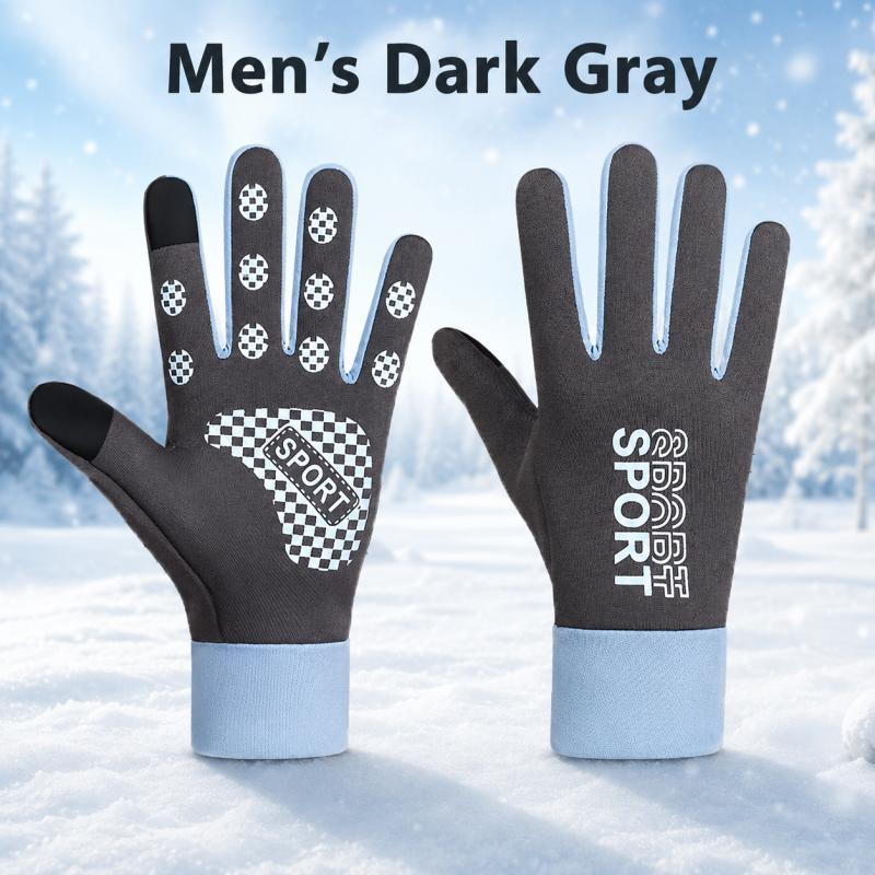 Xiaomi Men's Winter Warm Gloves, Silicone Anti-slip Touchscreen Gloves, Fleece Lined Thermal Gloves for Outdoor Cycling