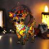 Cat Lamp Stained Resin Glass Night Light Soft Warm Glow 3D Animal-Themed LED Bedside Table Lamp Bedroom Decor