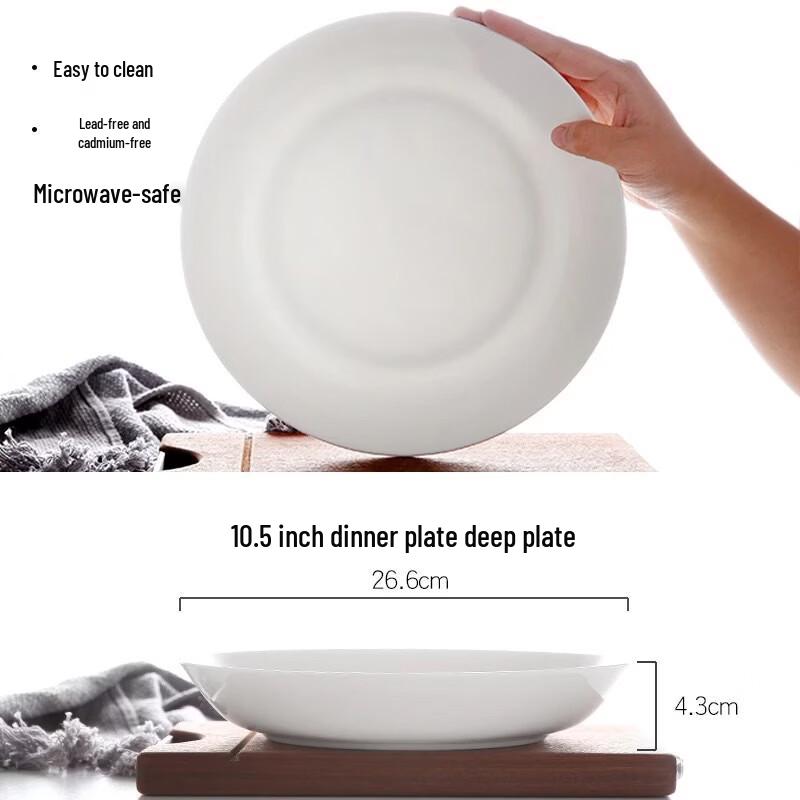 Huaiyi White Ceramic Dinnerware Collection
