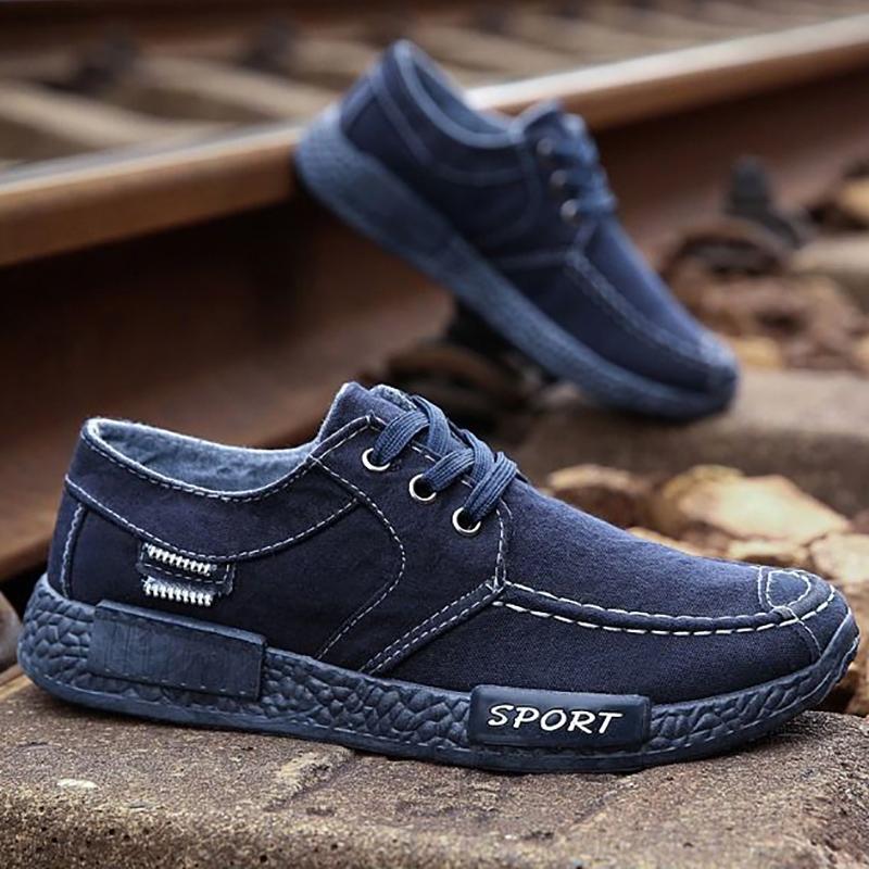Весенняя мужская парусиновая обувь, корейская мода, тканевая обувь в старом Пекине, повседневная обувь с просветом