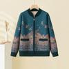 Middle-aged Mother Winter Sweater Jacket Female Age 0 Old Lady Cardigan Grandma Thickened Velvet Top