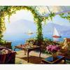 DIY Алмазная картина Приморский сад Узор Алмазная вышивка Полный горный хрусталь Мозаика Вышивка крестом
