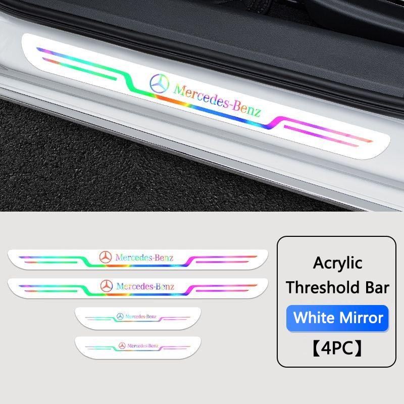 TXF4 For Mercedes Benz W210 W203 W204 W205 W211 W212 C180 A200 CLA CLK CLS 4Pcs Car Door Threshold Strips Protector Sticker Accessory