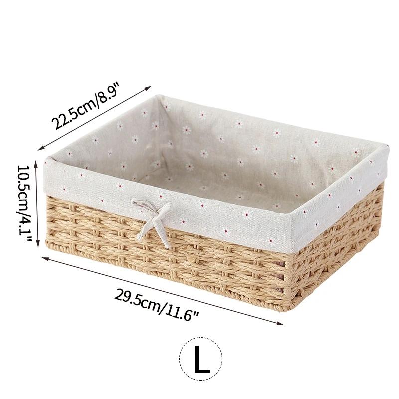 Woven Storage Baskets Organizers Kitchen Sundries Storage Baskets Cosmetics Snack Storage Box Desktop Organizer Container