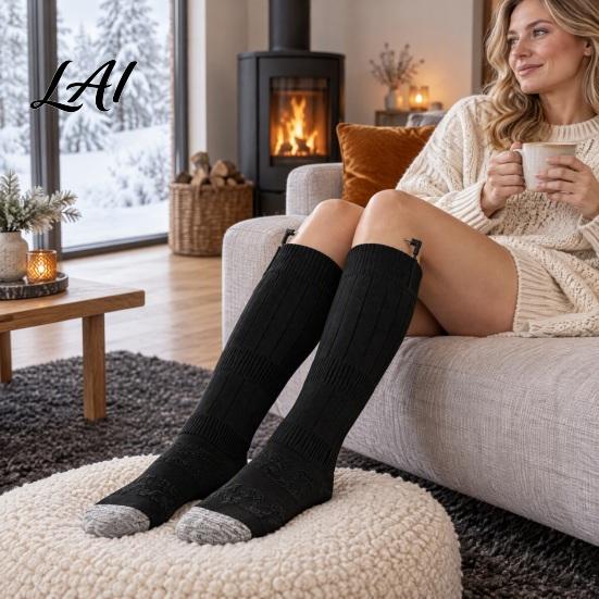 Cold Weather Foot Warmer Socks USB Heated with Adjustable Temperature Full Carbon Fiber Warming for Winter Breathable Travel Skiing Modal