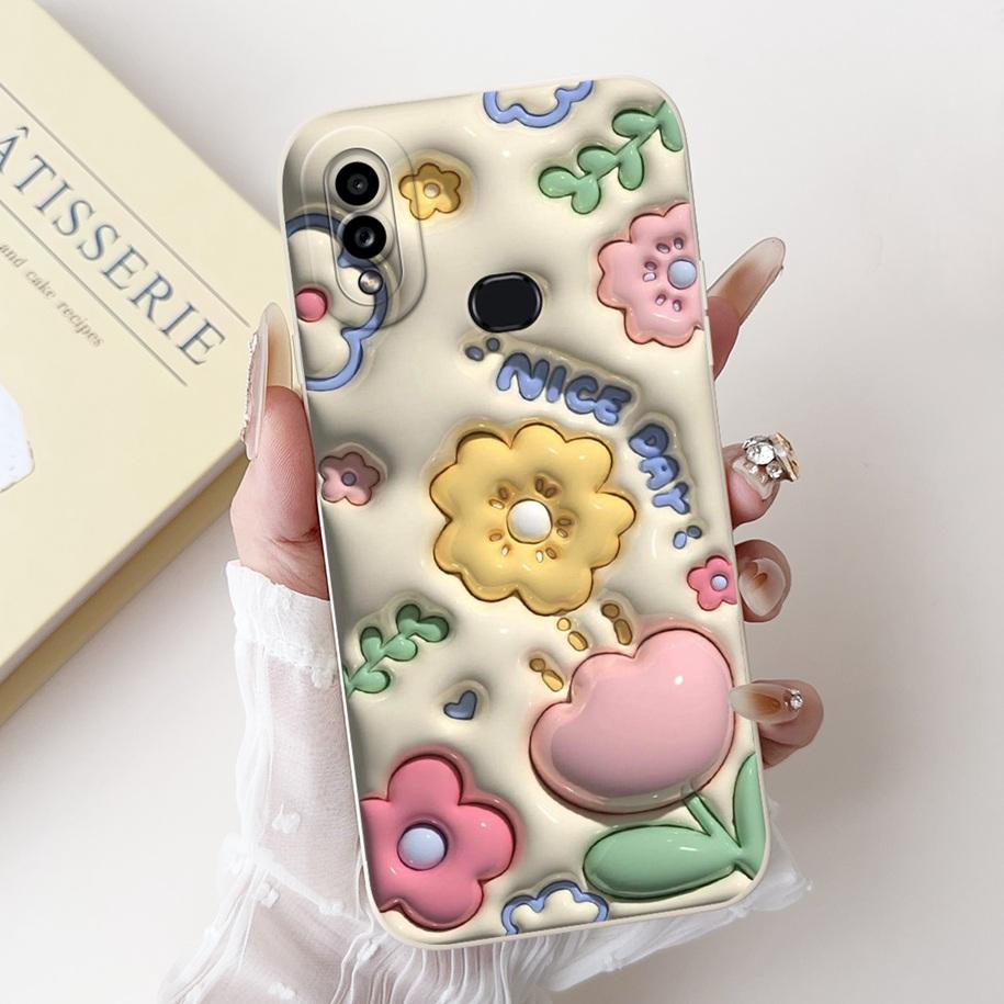 Чехол для телефона Samsung Galaxy A10 A10S M01S Модный цветочный задний чехол Жидкий силиконовый протектор на Samsung A 10 Ударопрочный Funda