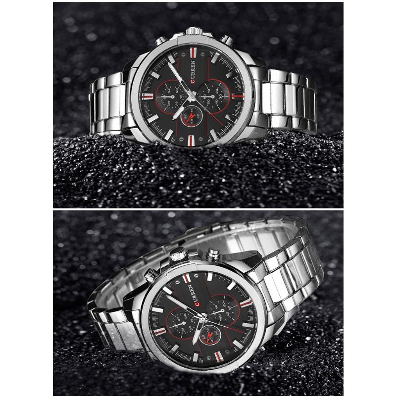 CURREN Новые лучшие мужские часы, деловые часы, водонепроницаемые повседневные кварцевые часы, мужские часы со стальным ремнем