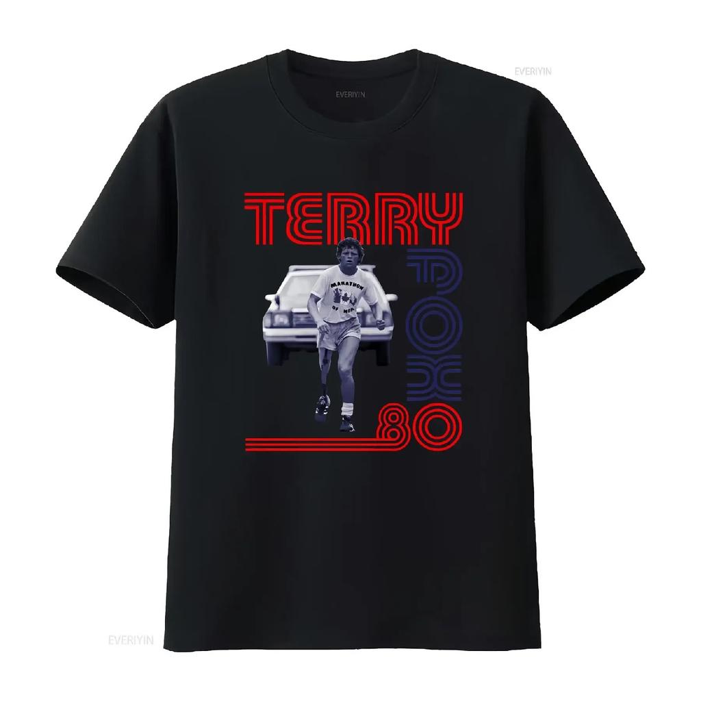Terry Fox 80 Running T shirt Run Vintage vintage Washed fashion homme Stylish designer clothes Breathable