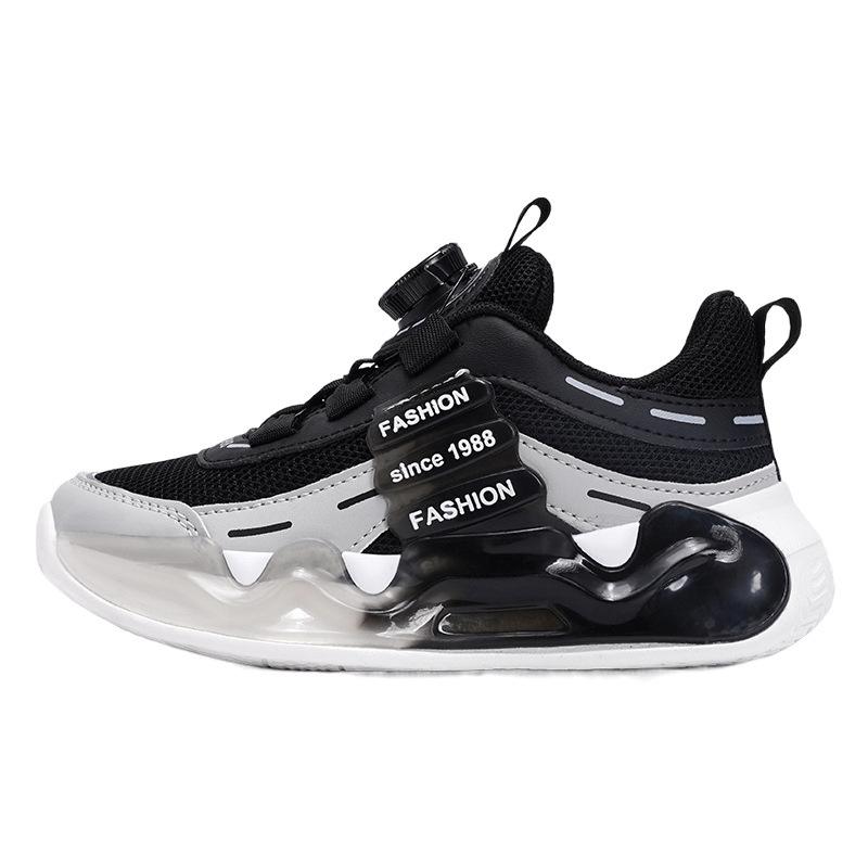 Boys Shoes Breathable Double Net Boys Running Shoes Spring Popular Button Shoes Lightweight Non-slip Children's Shoes Mesh Shoes