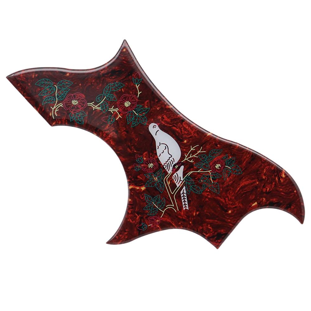 1R Pigeon Flower Crystal Epoxy Resin Guitar Pickguard Elastic Soft Rubber Anti-Scratch Plate For Folk Acoustic Guitar