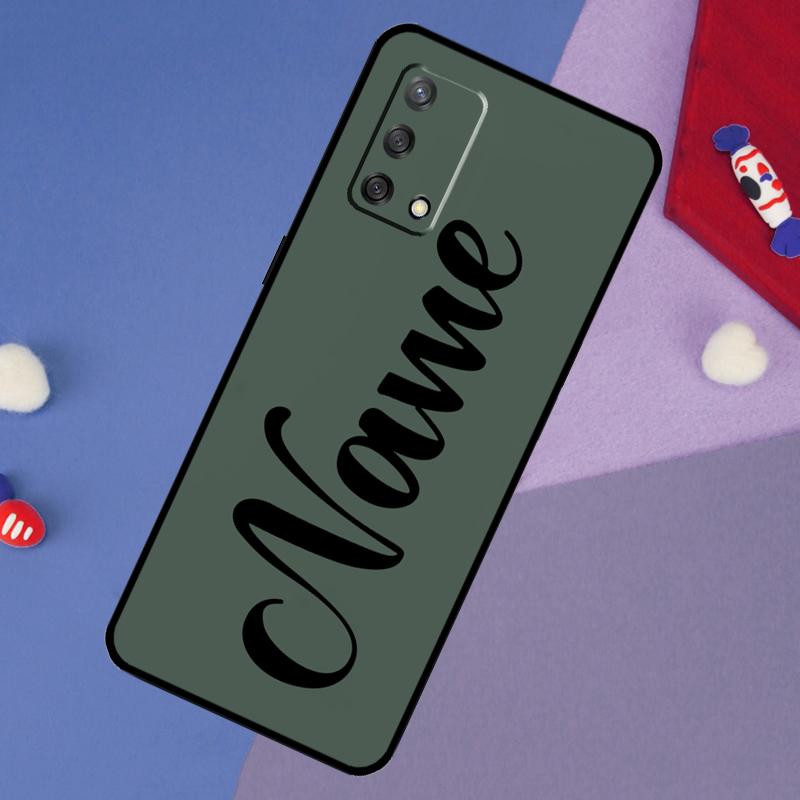 Чехол с персонализированным именем Sage Green для OPPO A17 A54 A57 S A77 A74 A94 A5 A9 A53 A15 A16 A76 A96 A52 A72 A18 A58 A98 A78