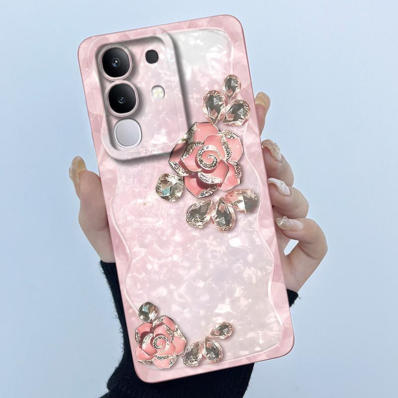 Чехол для телефона Vivo Y29 4G Модный Минимализм Масляная Живопись Цветок Мягкий Жидкий Силикон Задняя Крышка Для Vivo Y 29 4G Fundas