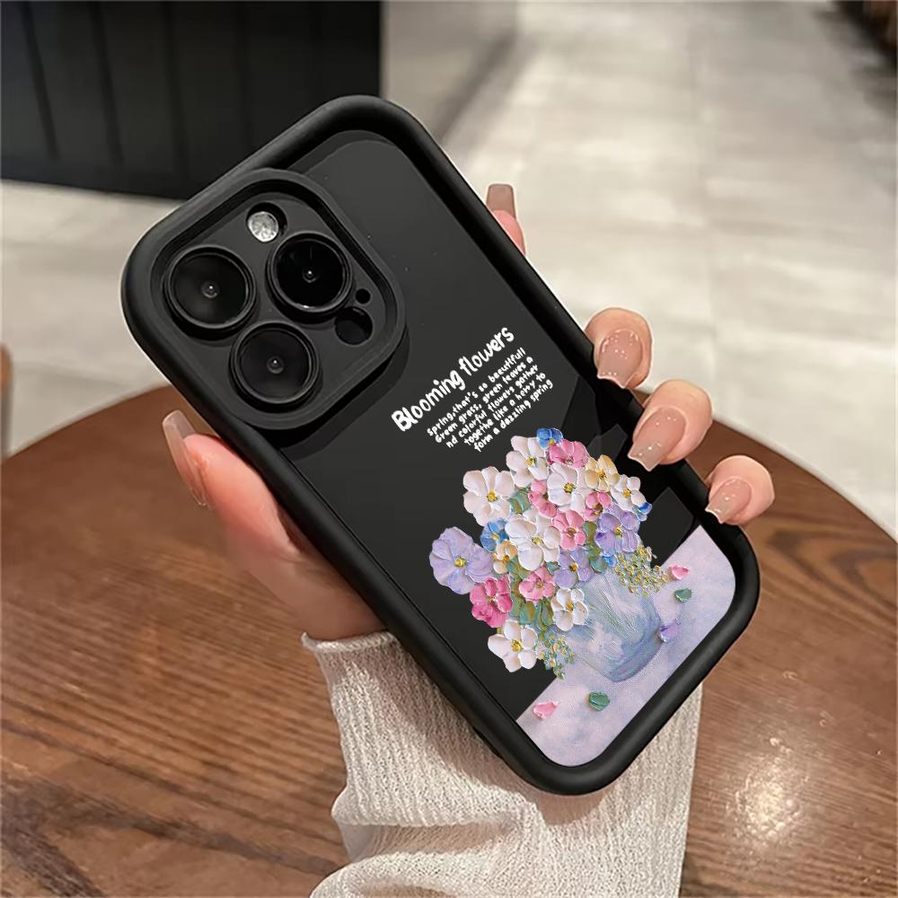 Модный и яркий чехол-букет для телефона iPhone 15 Pro Max 11 12 13 16 14 Plus Силиконовый противоударный чехол Защитная оболочка для объектива