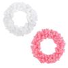 Faux Spruce Christmas Wreath Unlit Pink/White Artificial Flocked Xmas Wreath for Indoor Outdoor Winter Home Decor